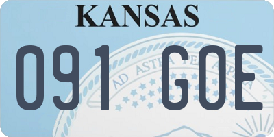 KS license plate 091GOE