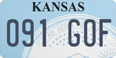 KS license plate 091GOF