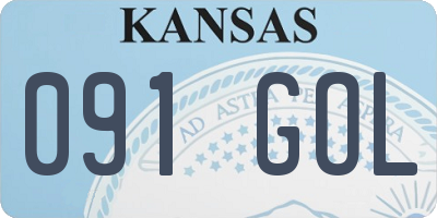 KS license plate 091GOL