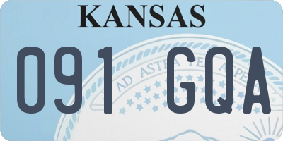 KS license plate 091GQA