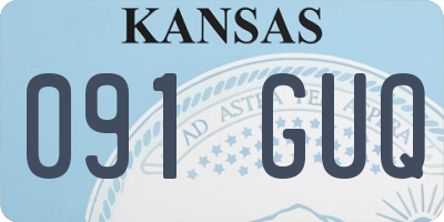 KS license plate 091GUQ