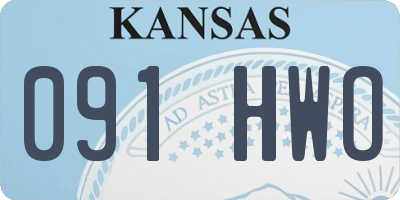 KS license plate 091HWO