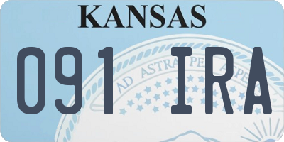 KS license plate 091IRA