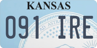 KS license plate 091IRE