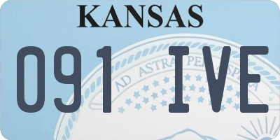 KS license plate 091IVE