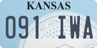 KS license plate 091IWA