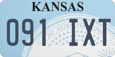 KS license plate 091IXT