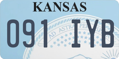 KS license plate 091IYB