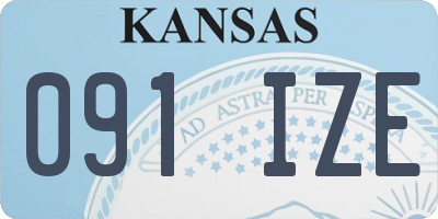 KS license plate 091IZE