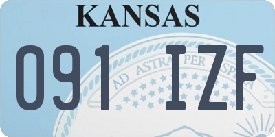 KS license plate 091IZF