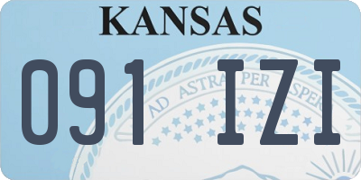KS license plate 091IZI