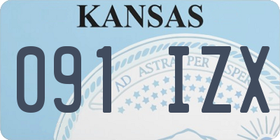 KS license plate 091IZX