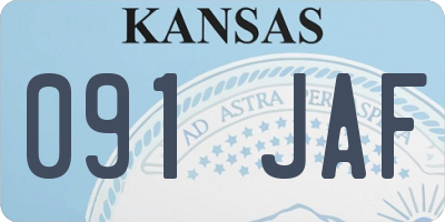 KS license plate 091JAF