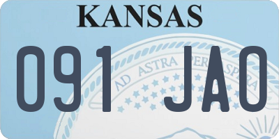 KS license plate 091JAO