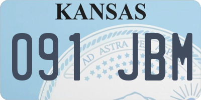 KS license plate 091JBM