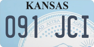 KS license plate 091JCI