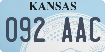 KS license plate 092AAC
