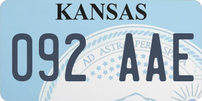 KS license plate 092AAE