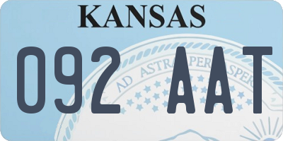 KS license plate 092AAT