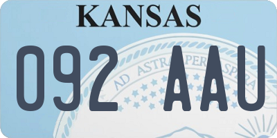 KS license plate 092AAU