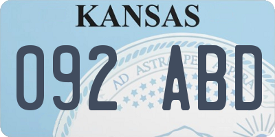 KS license plate 092ABD