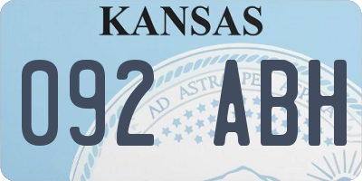 KS license plate 092ABH