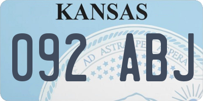 KS license plate 092ABJ