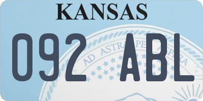 KS license plate 092ABL