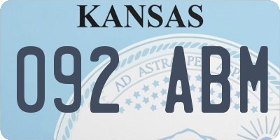 KS license plate 092ABM