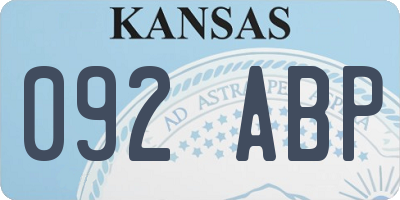 KS license plate 092ABP
