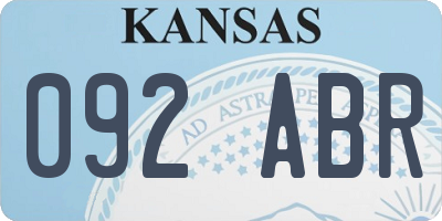 KS license plate 092ABR