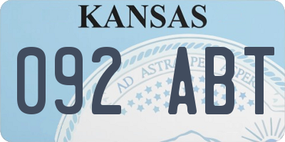 KS license plate 092ABT