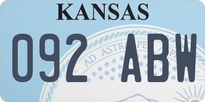 KS license plate 092ABW