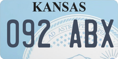 KS license plate 092ABX
