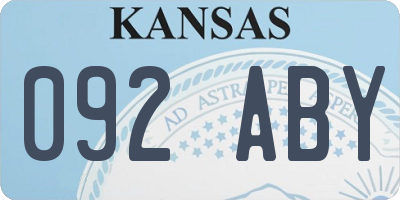 KS license plate 092ABY