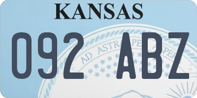 KS license plate 092ABZ