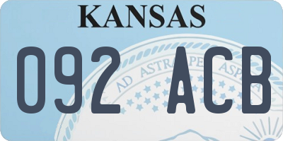 KS license plate 092ACB