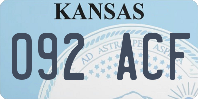 KS license plate 092ACF