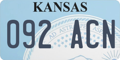 KS license plate 092ACN