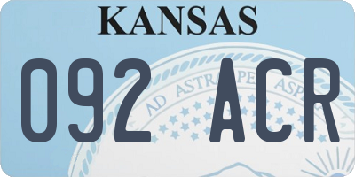 KS license plate 092ACR