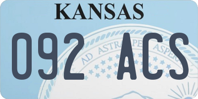 KS license plate 092ACS