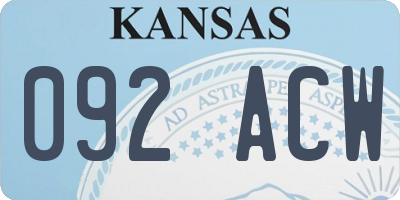 KS license plate 092ACW