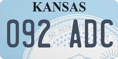 KS license plate 092ADC