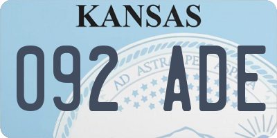 KS license plate 092ADE