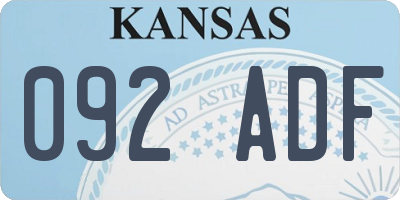 KS license plate 092ADF