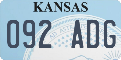 KS license plate 092ADG