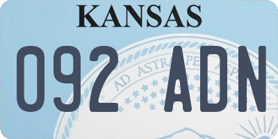 KS license plate 092ADN