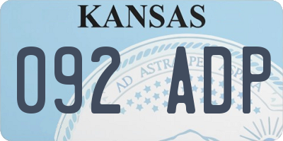 KS license plate 092ADP