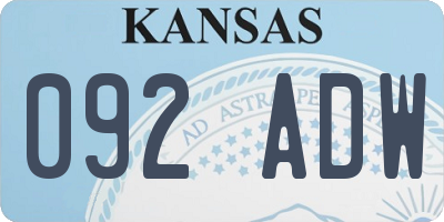 KS license plate 092ADW