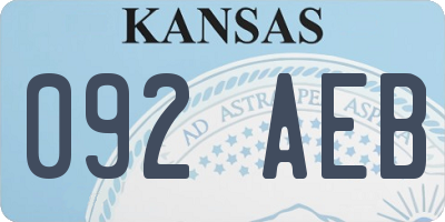 KS license plate 092AEB